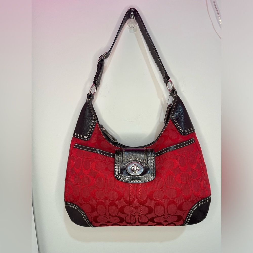 Y2K  Red Signature Hampton Hobo Shoulder Bag